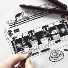 Load image into Gallery viewer, Vicinity Store A3 Coffee Lover illustration, Coffee Machine screen print