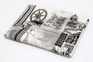 Vicinity Store Melbourne illustrated screen printed tea towel