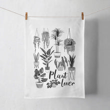 Load image into Gallery viewer, Vicinity Store Plant Lover illustrated, screen printed linen tea towel