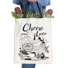 Load image into Gallery viewer, Cheese Lover Screen Printed Tote Bag