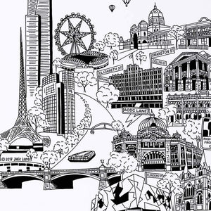 Vicinity Store A3 Screen Printed Melbourne City illustration
