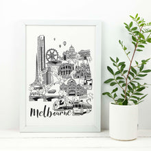 Load image into Gallery viewer, a4-screen-printed-melbourne-city-illustration-Vicinity-store.jpg