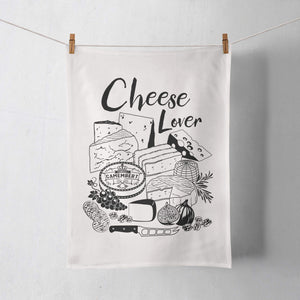 Vicinity Store Cheese Lover screen printed, linen, cotton tea towel