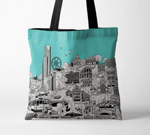 Load image into Gallery viewer, Vicinity Store Melbourne CIty illustration, printed tote bag